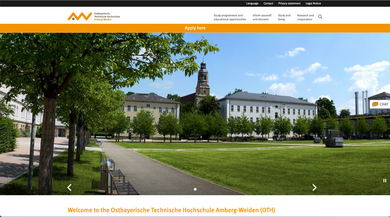 Screenshot der englischen Homepage