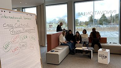 Flipchart mit den Projektpartnern