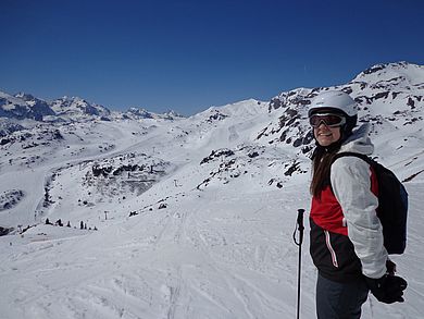 Piste im Sonnenschein
