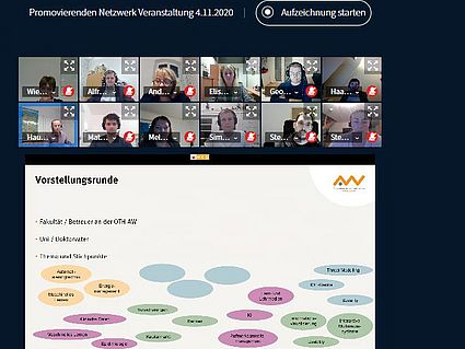 Bildschirmaufnahme von dem virtuellen Treffen