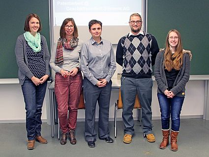 Dipl. Ing. (FH) Annette Punzmann, Siemens; Professor Dr. Ursula Versch; Dipl. Ing. (FH) Veronika Bauer, Siemens: Felix Neumaier (PI7); Natalia Alikin (PI7)