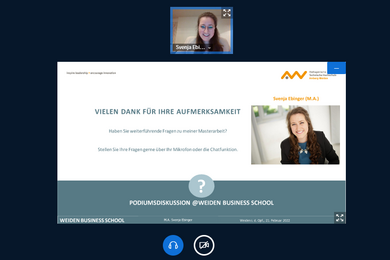 Screenshot der Rederentin bei ihrem Online-Vortrag