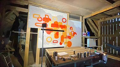 Die ersten orangen Flächen sind auf der Elinwand