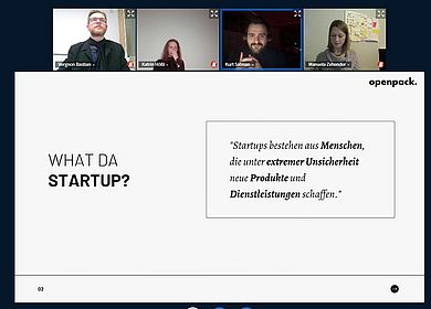 Screenshot der Referierenden bei einem der Online-Vorträge