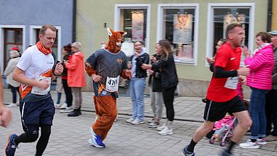 Hochschulpräsident Prof. Dr. Clemens Bulitta nahm dieses Jahr im Fuchskostüm am NOFI-Lauf teil