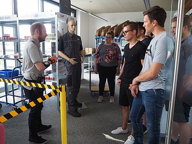 Live-Vorführung von Komponenten der Logistik 4.0 im Innovation Center; Foto: IGZ