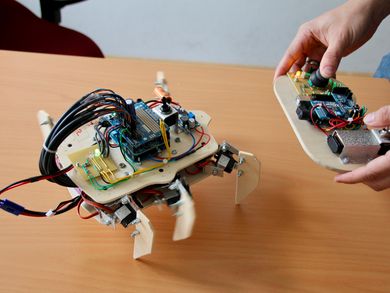 Kreativität ist gefragt: In Wahlfächern wie Physical Computing setzten Studierende ihre Ideen mit Mikrocontrollern, Mechanik und Software praktisch um.