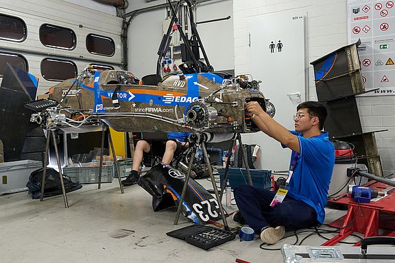 Der RS22 in der Pit in Hockenheim