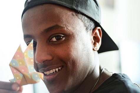 Teilnehmer von Integration kreativ mit Origamivogel