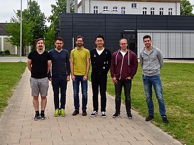 Projektteam am Kompetenzzentrum KWK: Nicholas O’Connell, Andreas Röll, Raphael Lechner, Luo Tong, Tobias Popp, Max Becker (von links)
