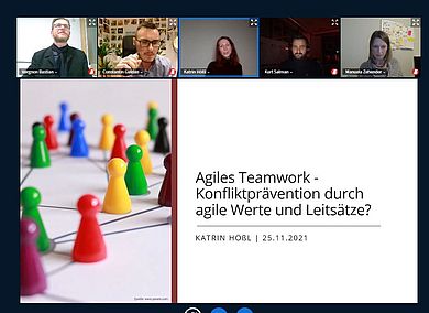 Screenshot der Referierenden bei einem der Online-Vorträge