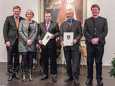 OB Michael Cerny, Prof. Dr. Andrea Klug, Prof. Dr. Erich Bauer, Norbert Fischer und Richard Lengfelder (Foto: Günter Scharl/Fotostudio Digital-Scharl)