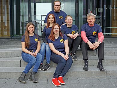 Prof. Dr. Clemens Bulitta und das OTHealthy-Team (v.l.n.r.): Theresa Semmelmann, Julia Reichel, Eva Bauer, Engelbert Kerner und Franziska Meindl