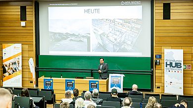 Matthias Pohl vom Startup ames-wiring berichtete unter anderen von den anfänglichen Herausforderungen der Unternehmensgründung