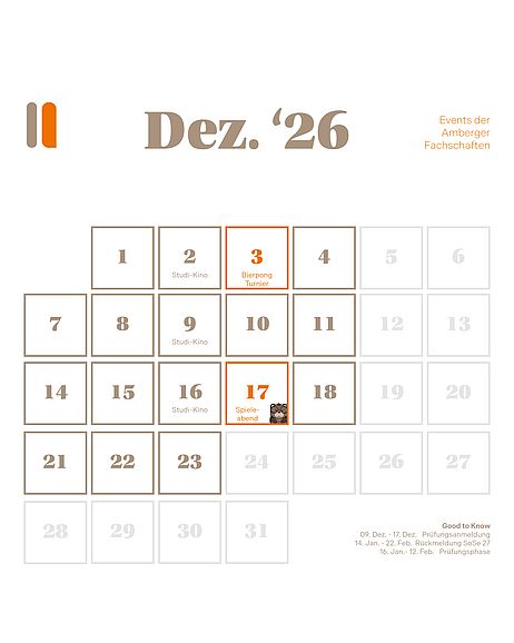 Dezember Übersicht