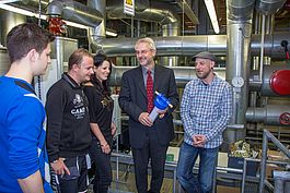 Professor Beer and students in the lab