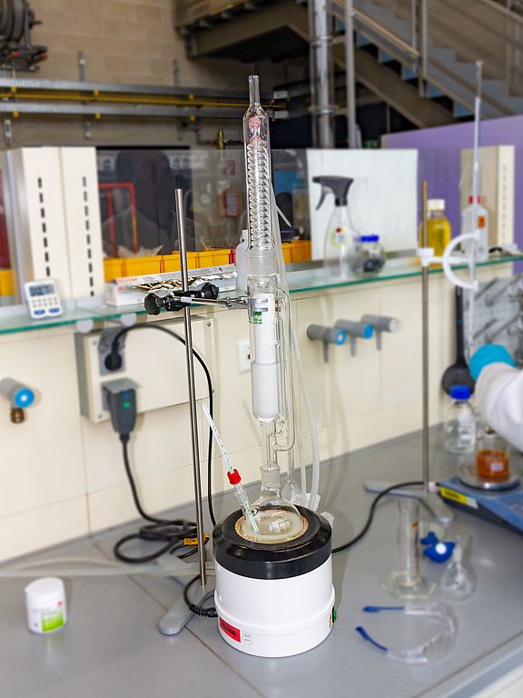 Soxhlet Versuchsaufbau