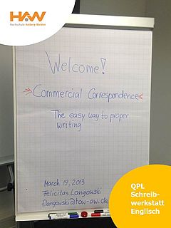 Zum Auftakt einer dreiteiligen Serie der Schreibwerkstatt Englisch, die als Teil des Projekts „coaching@haw“ im Rahmen des Bund-Länder-Programms für bessere Studienbedingungen und mehr Qualität in der Lehre (QPL)  angeboten wird,  drückten mehr al