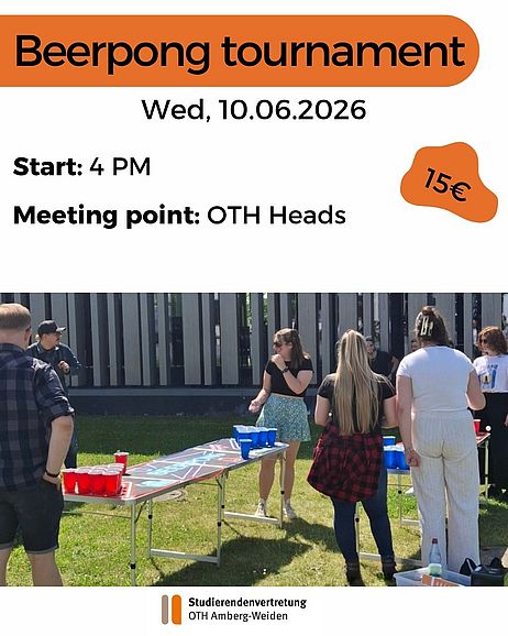 Flyer englisch Beerpong Tournament all information in the text