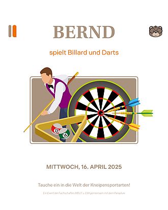 BERND spielt Billard und Darts