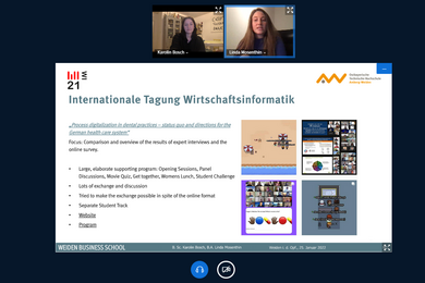 Bildschirmaufnahme der beiden Referentinnen beim Online-Vortrag