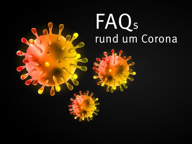 Virus vor schwarzem Hintergrund