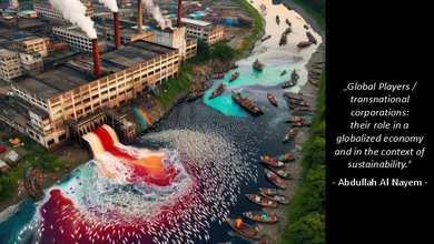 Ki generiertes Bild einer Fabrik die buntes Abwasser in einen Fluss leitet, in dem Fische sterben
