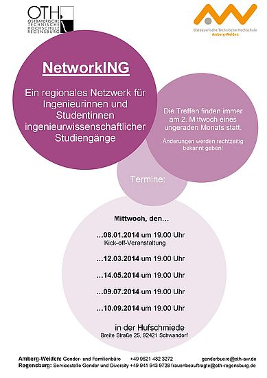 Bereits zum zweiten Mal trafen sich Studentinnen der OTH Amberg-Weiden und der OTH Regensburg mit Ingenieurinnen zum NetworkING - dem regionalen Netzwerk von Ingenieurinnen und Studentinnen ingenieurwissenschaftlicher Studiengänge in der „Hufschmiede