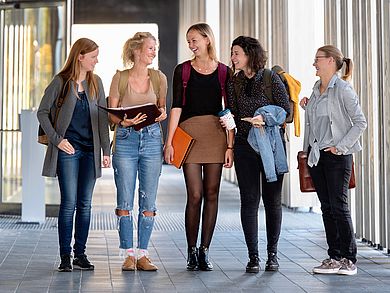 Informiere dich bei Studierenden über die verschiedenen Studiengänge.