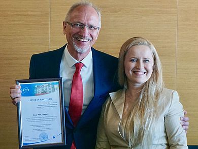 Prof. Dr. Magnus Jaeger, Fakultät Wirtschaftsingenieurwesen, und Prof. Dr. Elena Mishchenko, Vizepräsidentin der TSTU, riefen die Summer School ins Leben.