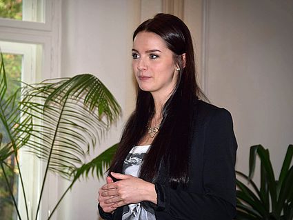 Verena Wild, Studiengang Internationales Technologiemanagement, bei ihrer Präsentation