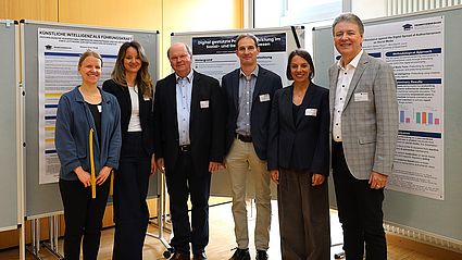 Die Geschäftsstellen des Promotionskollegs DIWAG(v.l.): Dr. Linda Klingler, Prof. Dr. med. habil. Aida Anetsberger (beide Hochschule Landshut), Prof. Dr. Wolfgang Weber, Dr. Markus Ringer, Dr. Kristina Klitzke, Prof. Dr. habil. Elmar Buchner (beide Hochschule Neu-Ulm)