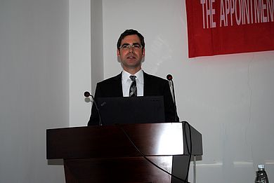 Raphael Lechner bei seinem Vortrag