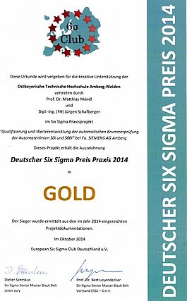 Deutscher Six Sigma Preis Praxis 2014