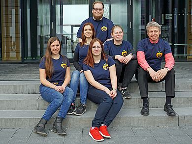 Prof. Dr. Clemens Bulitta und das OTHealthy-Team (v.l.n.r.): Theresa Semmelmann, Julia Reichel, Eva Bauer, Engelbert Kerner und Franziska Meindl 