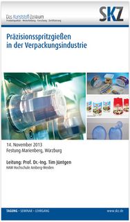 Am 14.11.2013 führte das Süddeutsche Kunststoffzentrum (SKZ) Würzburg unter Leitung von Prof. Dr.-Ing. Tim Jüntgen (Fakultät Maschinenbau/Umwelttechnik) eine Fachtagung zum Thema "Präzisionsspritzgießen in der Verpackungsindustrie" (www.skz.de/1714