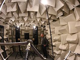 Schallreflektionsarmer und schallisolierter Messraum