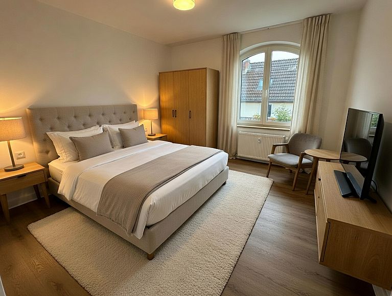 Darstellung wie man das 14qm Zimmer optimal nutzen kann