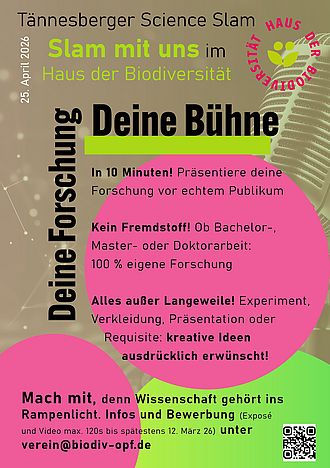 Deine Forschung, Deine Bühne - Slam mit uns im Haus der Biodiversität