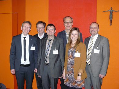 Moderator Dr. Matthias Franke; Thomas Knoll, Verbandsdirektor ZMS; Prof. Dr. Mario Mocker, OTH Amberg-Weiden; Prof. Dr. Franz Bischof, OTH Amberg-Weiden; Dipl.-Ing. (FH) Sonja Wiesgickl, Fraunhofer UMSICHT Sulzbach-Rosenberg; Dipl-Ing. (FH) Rudolf Bogner,