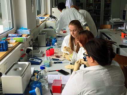 Studierende bei der Wissenswoche des Technologie- und Wissenschaftsnetzwerks Oberpfalz 