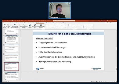 Scrrenshot der Referentin beim Online-Vortrag