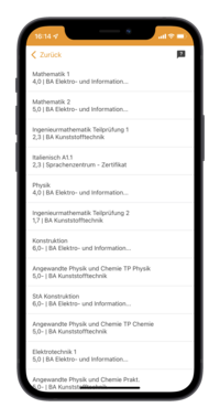 OTH-AW App Studiengänge