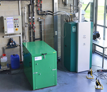 Photo of the system technology in a CHP system