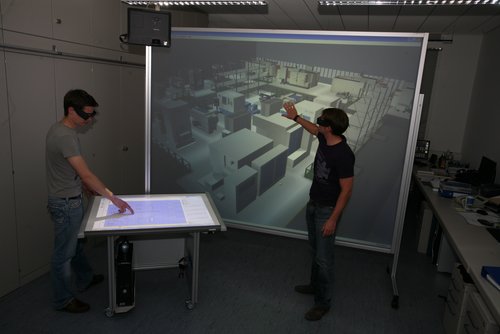 Kollaborative Layoutgestaltung am interaktiven Planungstisch